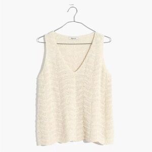 Madewell cream crocheted knit scalloped hem tank in XXS. Great condition.